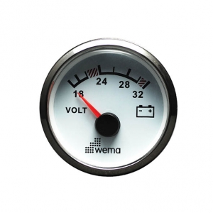 Wema Voltmeter 24 Volt Hvidt RF