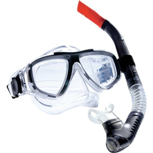 Dykkermaske voksen sæt maske & snorkel, sort Dykkermaske voksen sæt maske & snorkel, sort